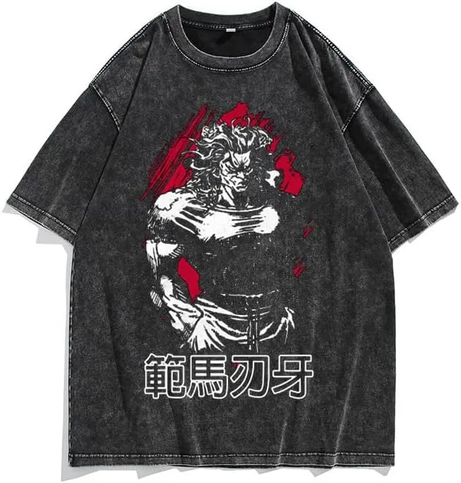 Men's 90s Vintage Anime Graphic Shirts Summer Casual Hip Hop Tee Streetwear Harajuku Top Tshirt Y2K Tops