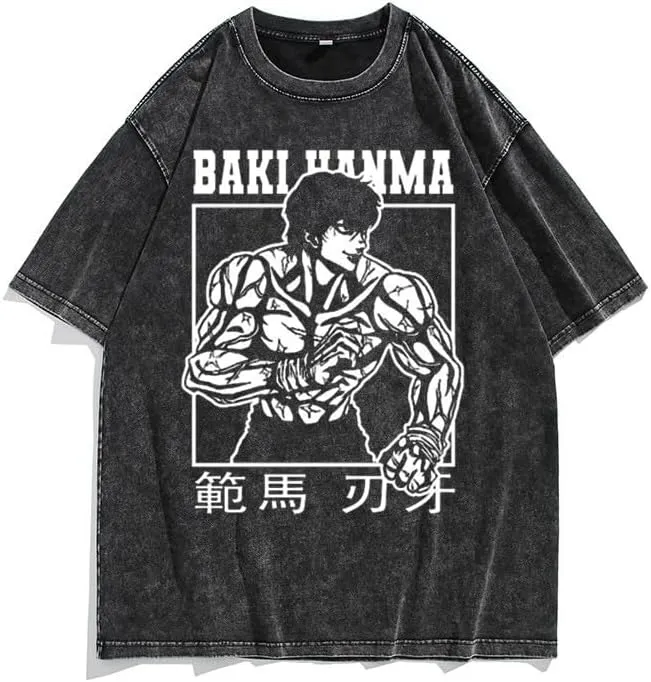 Men's 90s Vintage Anime Graphic Shirts Summer Casual Hip Hop Tee Streetwear Harajuku Top Tshirt Y2K Tops