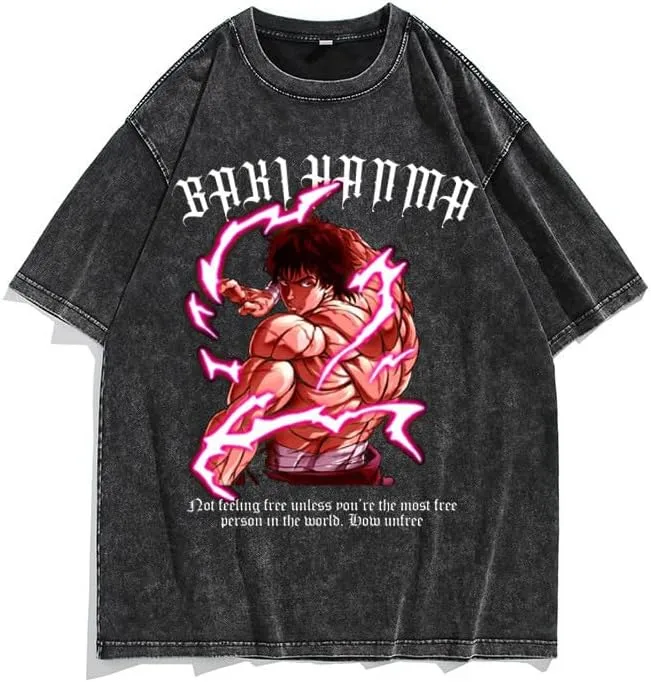 Men's 90s Vintage Anime Graphic Shirts Summer Casual Hip Hop Tee Streetwear Harajuku Top Tshirt Y2K Tops