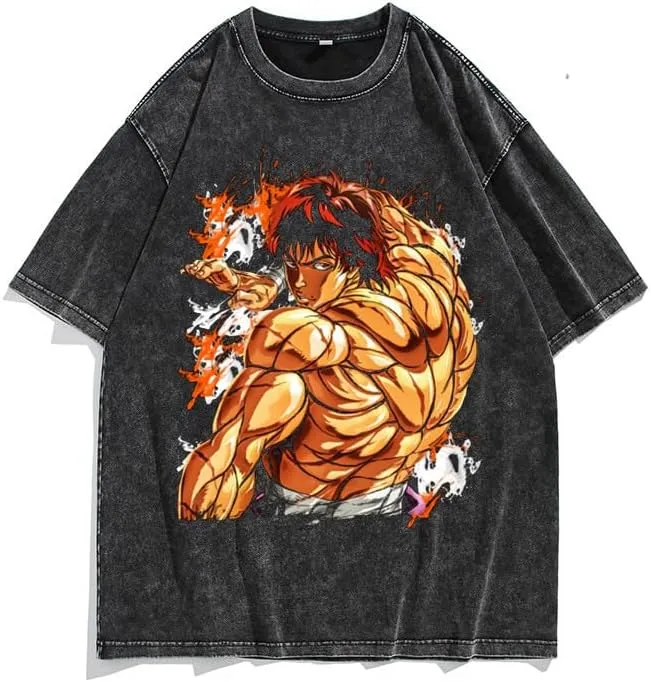 Men's 90s Vintage Anime Graphic Shirts Summer Casual Hip Hop Tee Streetwear Harajuku Top Tshirt Y2K Tops