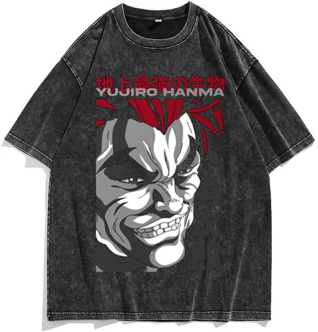 Men's 90s Vintage Anime Graphic Shirts Summer Casual Hip Hop Tee Streetwear Harajuku Top Tshirt Y2K Tops