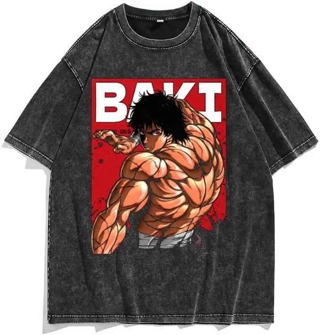 Men's 90s Vintage Anime Graphic Shirts Summer Casual Hip Hop Tee Streetwear Harajuku Top Tshirt Y2K Tops