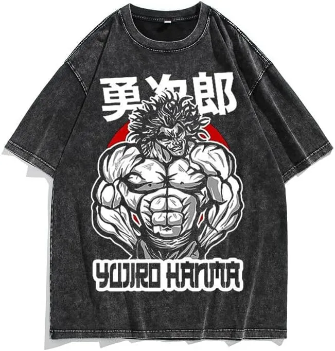 Men's 90s Vintage Anime Graphic Shirts Summer Casual Hip Hop Tee Streetwear Harajuku Top Tshirt Y2K Tops