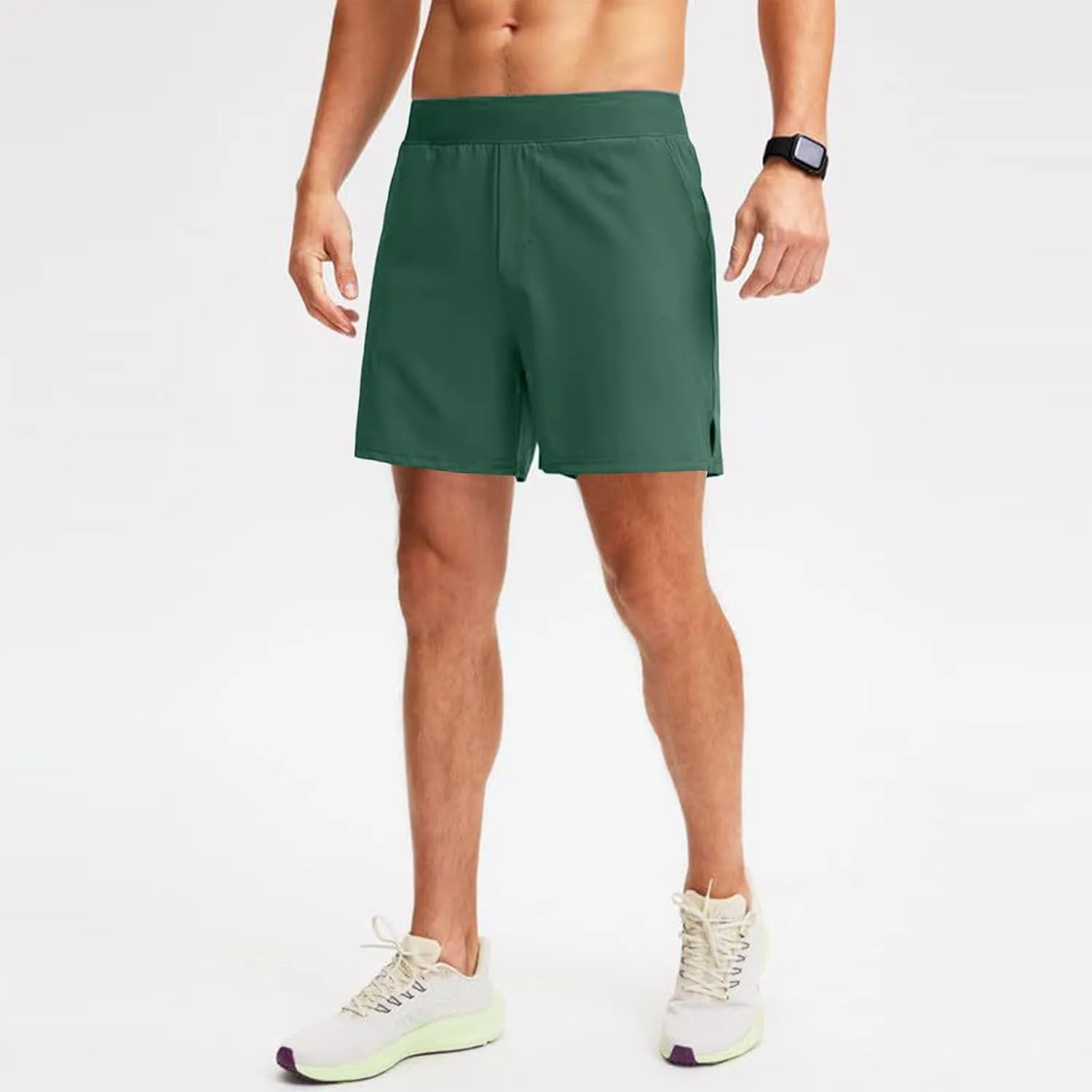 Mens Athletic Running Shorts Classic Stretch Waist Drawstring Quick Dry Work Short Pants Outdoor Gym Workout Shorts