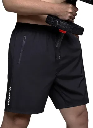 Men's Athletic Shorts Gym Workout Sweat Shorts Quick Dry Water-Repellent Pants Summer Running Pants with Zip Pockets