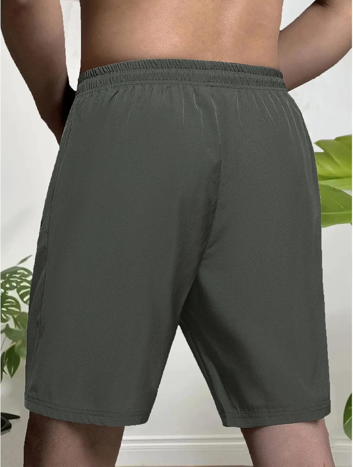 Men's Athletic Shorts Gym Workout Sweat Shorts Quick Dry Water-Repellent Pants Summer Running Pants with Zip Pockets