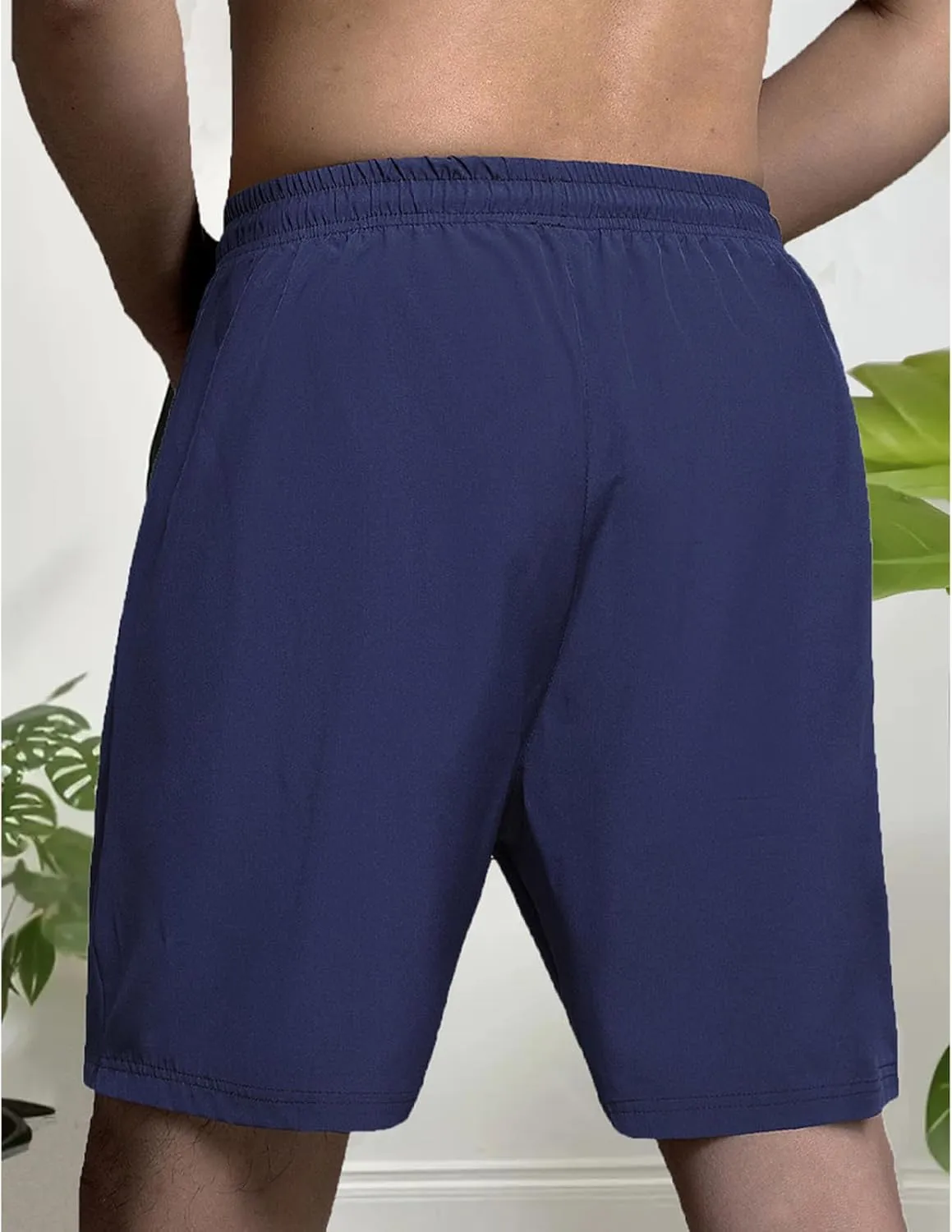 Men's Athletic Shorts Gym Workout Sweat Shorts Quick Dry Water-Repellent Pants Summer Running Pants with Zip Pockets