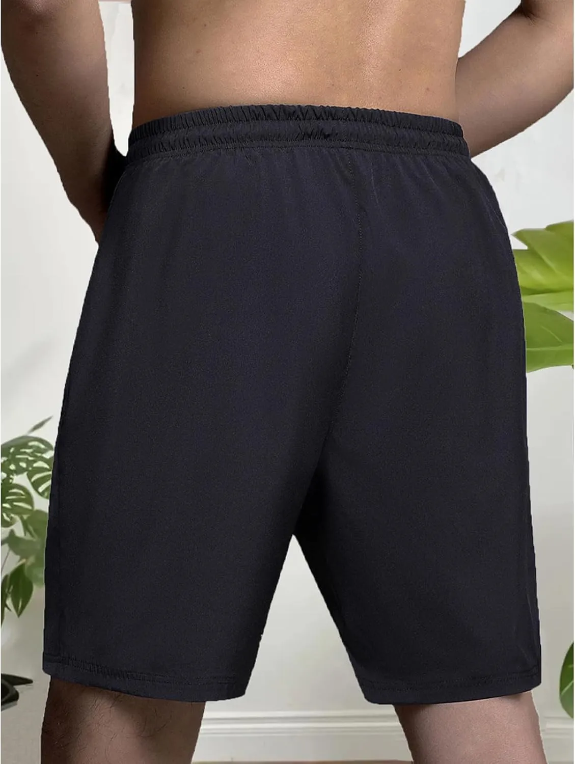 Men's Athletic Shorts Gym Workout Sweat Shorts Quick Dry Water-Repellent Pants Summer Running Pants with Zip Pockets
