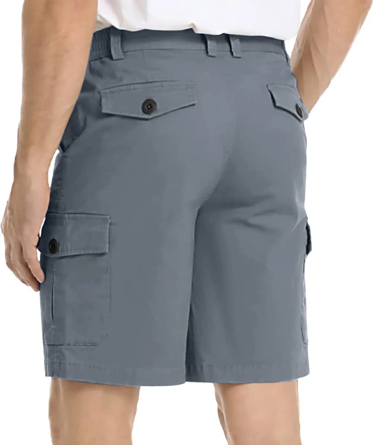 Mens Big and Tall Cargo Shorts Classic Fit Stretch Lightweight Multi Pocket Casual Camo Cargo Pants Fishing Hiking