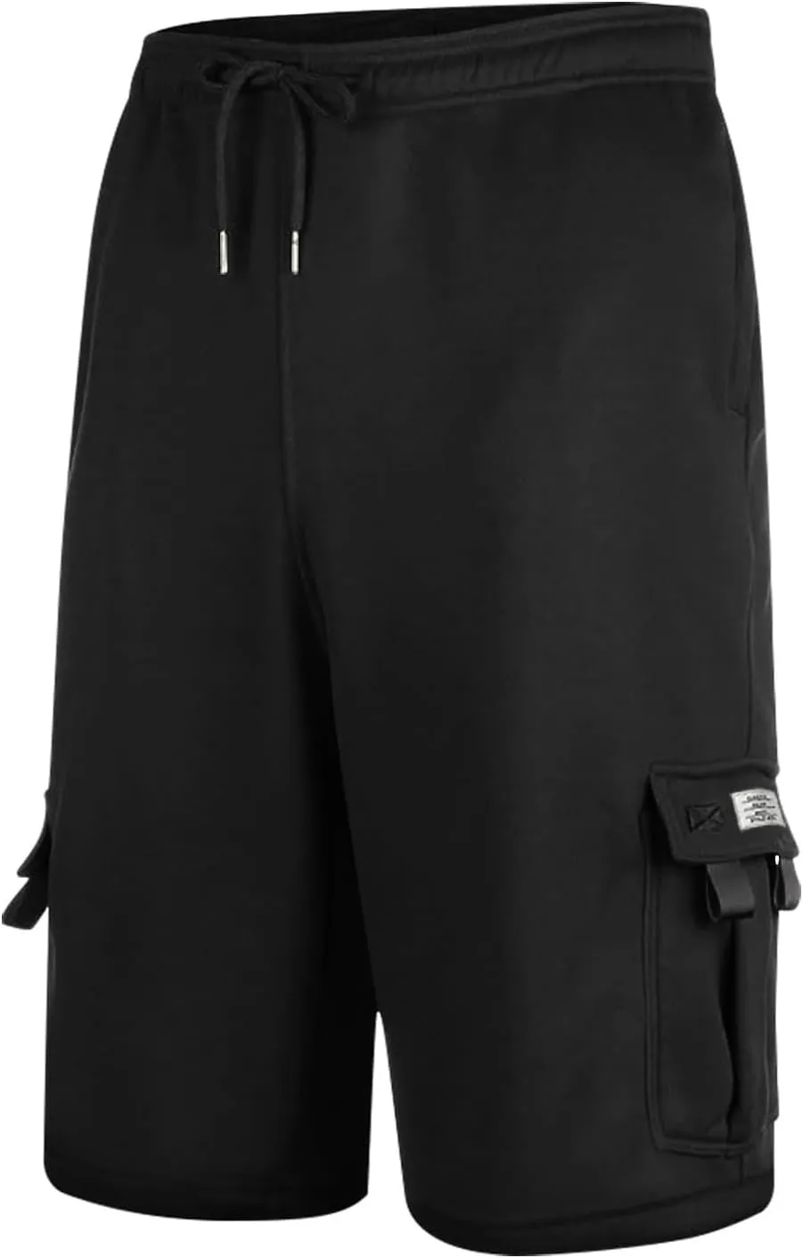 Mens Cargo Shorts Elastic Waist Knee Length Bermuda Sweat Shorts Lightweight Comfy Casual Summer Clothes with Pockets