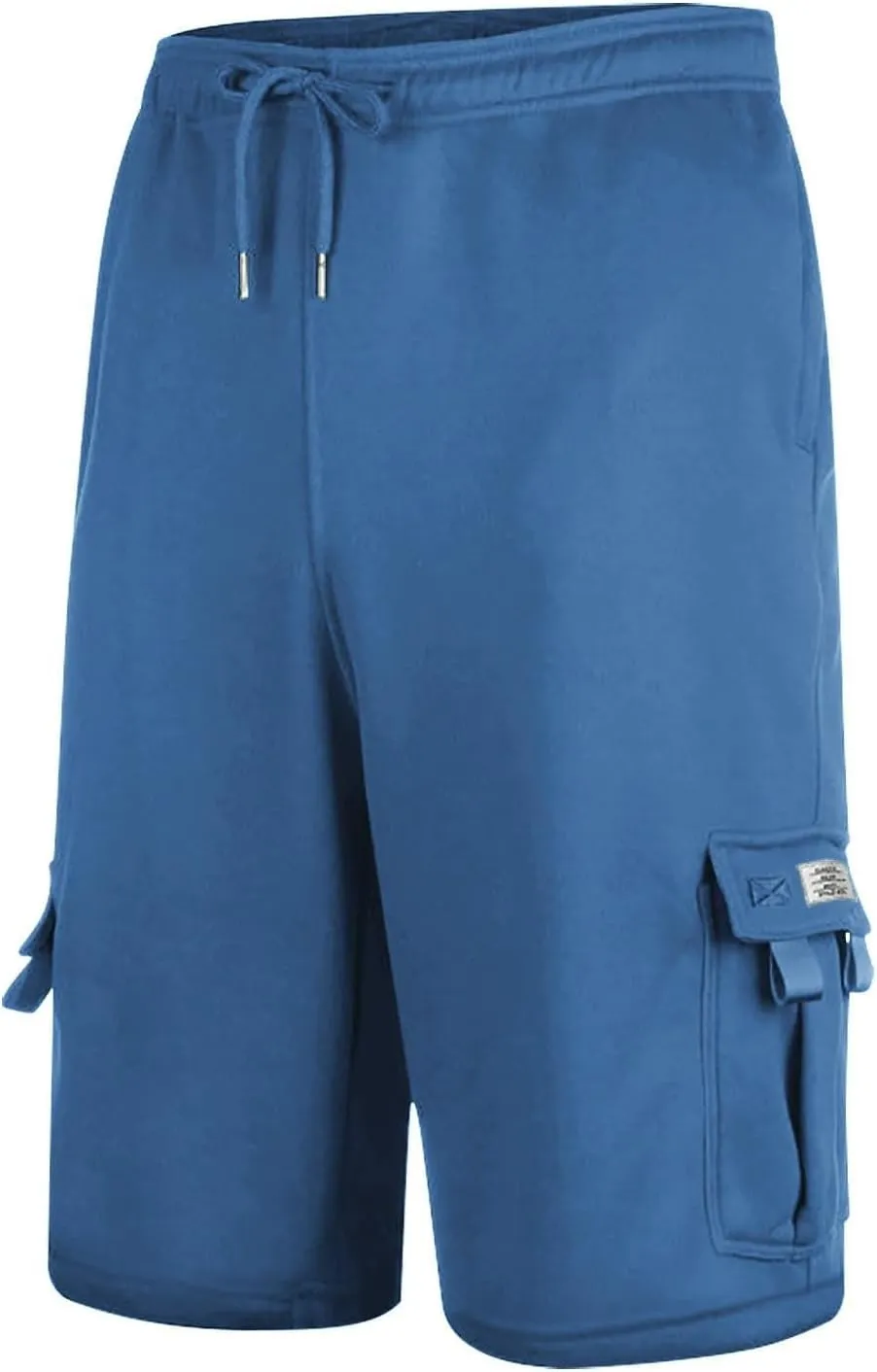 Mens Cargo Shorts Elastic Waist Knee Length Bermuda Sweat Shorts Lightweight Comfy Casual Summer Clothes with Pockets