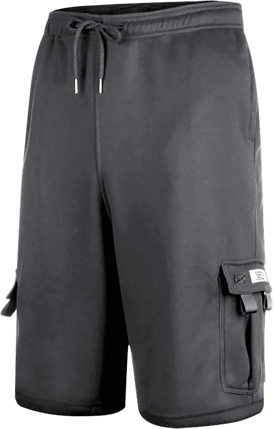 Mens Cargo Shorts Elastic Waist Knee Length Bermuda Sweat Shorts Lightweight Comfy Casual Summer Clothes with Pockets