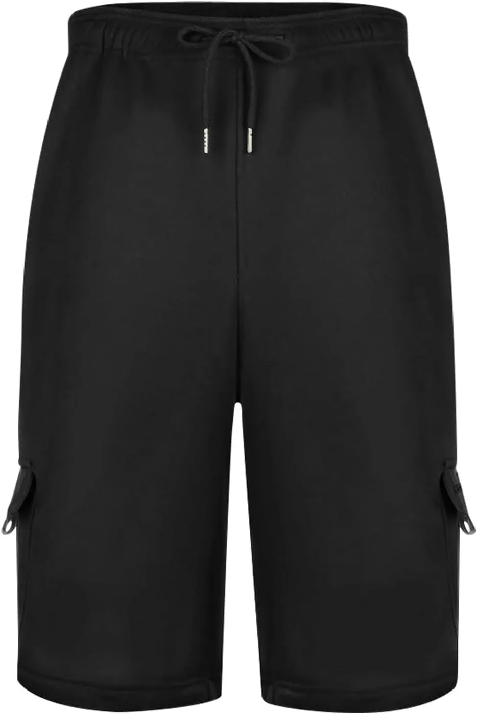 Mens Cargo Shorts Elastic Waist Knee Length Bermuda Sweat Shorts Lightweight Comfy Casual Summer Clothes with Pockets