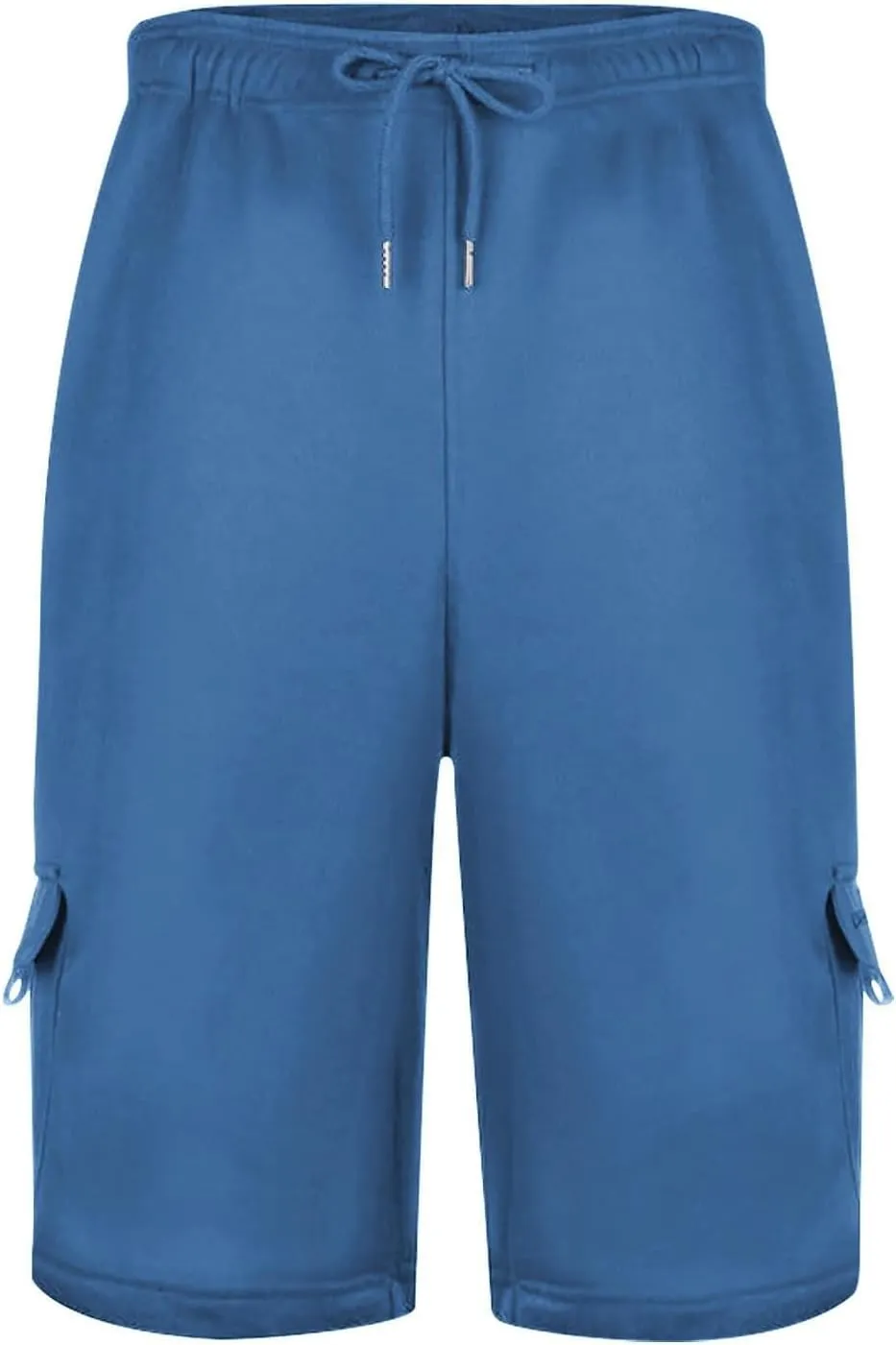 Mens Cargo Shorts Elastic Waist Knee Length Bermuda Sweat Shorts Lightweight Comfy Casual Summer Clothes with Pockets