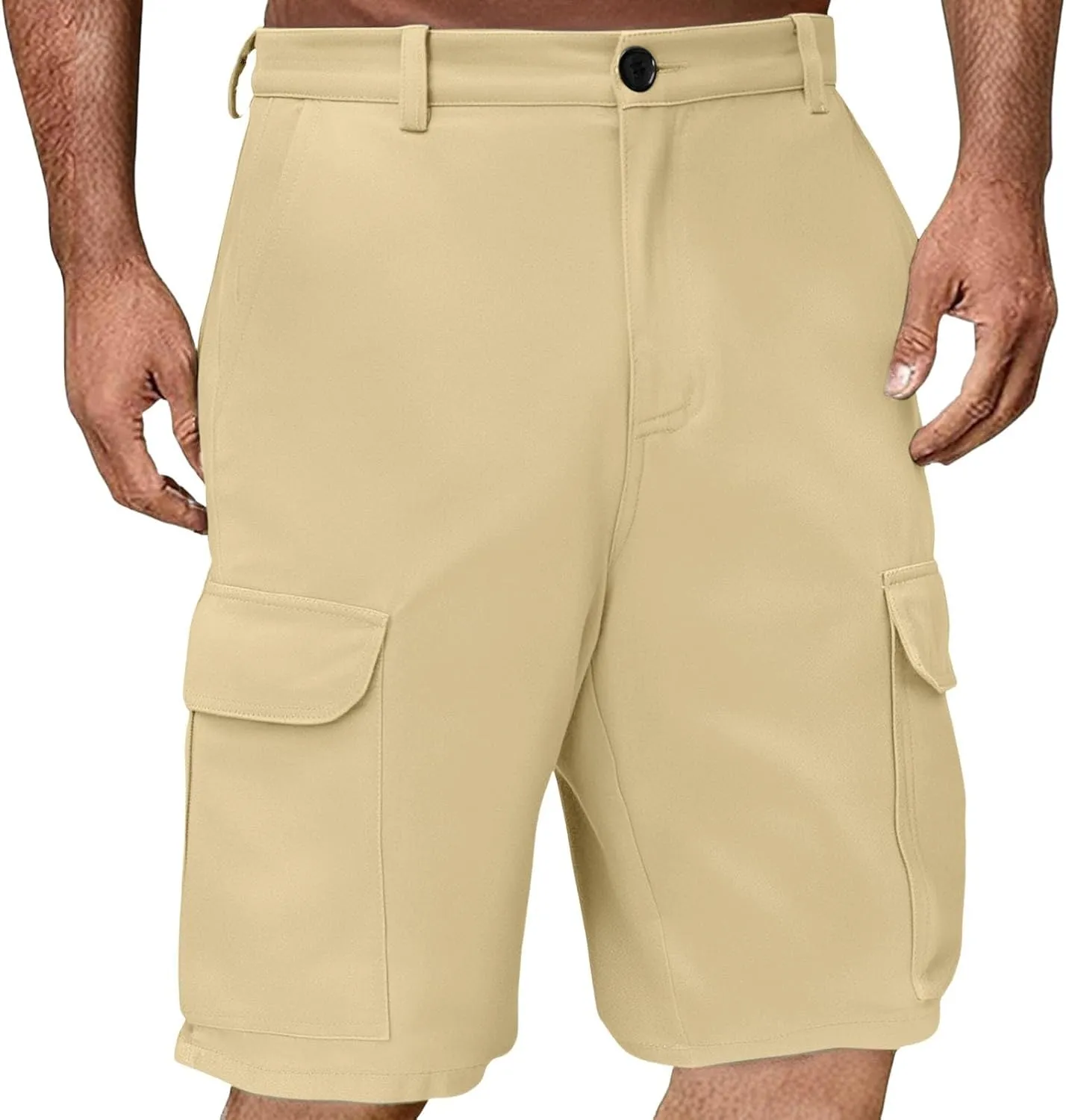 Men's Cargo Shorts Flat Front Button Lightweight Stretch Relaxed Fit Summer Pant 2025 Fishing Golf Shorts with Pocket