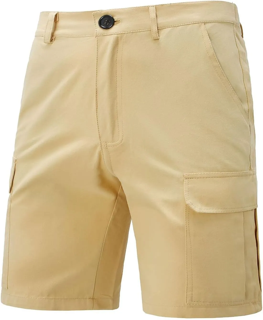 Men's Cargo Shorts Flat Front Button Lightweight Stretch Relaxed Fit Summer Pant 2025 Fishing Golf Shorts with Pocket