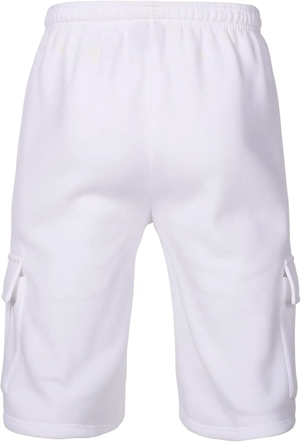 Men's Cargo Sweat Shorts Elastic Waist Drawstring Below The Knee Wokout Jogger Shorts with Multi Pockets