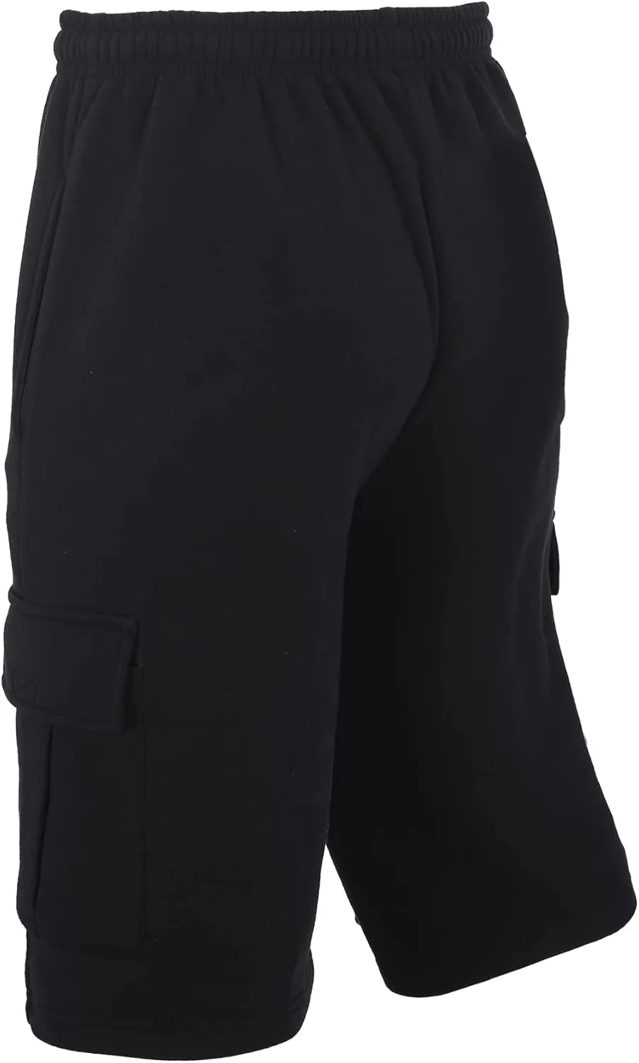 Men's Cargo Sweat Shorts Elastic Waist Drawstring Below The Knee Wokout Jogger Shorts with Multi Pockets