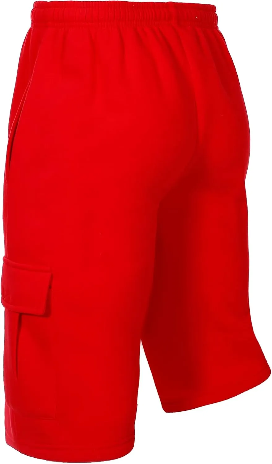 Men's Cargo Sweat Shorts Elastic Waist Drawstring Below The Knee Wokout Jogger Shorts with Multi Pockets