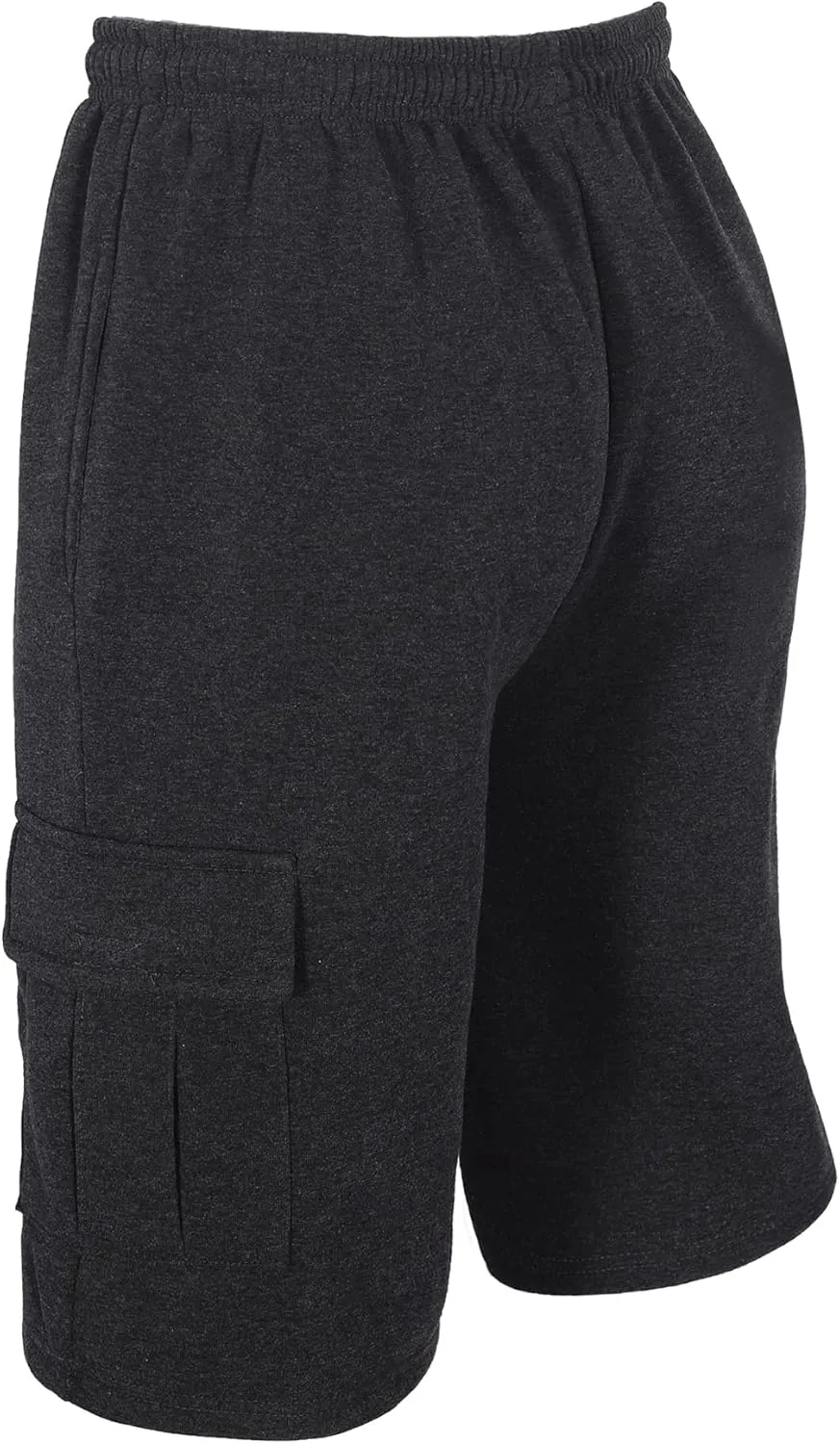 Men's Cargo Sweat Shorts Elastic Waist Drawstring Below The Knee Wokout Jogger Shorts with Multi Pockets