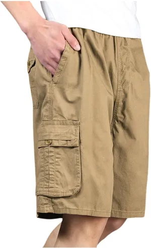 Men's Carpenter Denim Shorts Summer Classic Multiple Pocket Design Cargo Hiking Shorts with Durable Triple-Stitch Hem