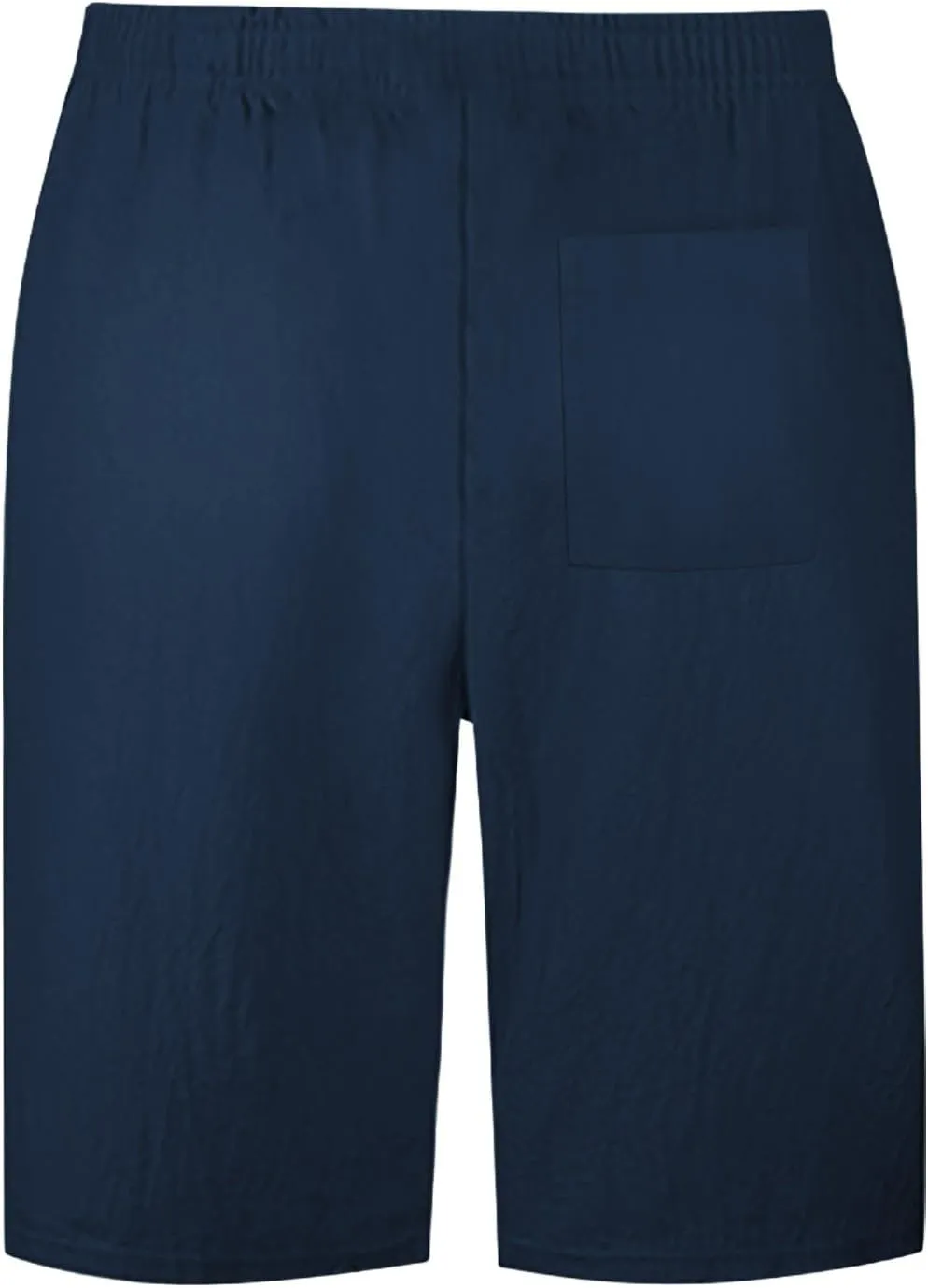 Mens Cotton Linen Shorts Elastic Waist Drawstring Summer Pant Baggy Cool Lightweight Outing Lounge Shorts with Pocket
