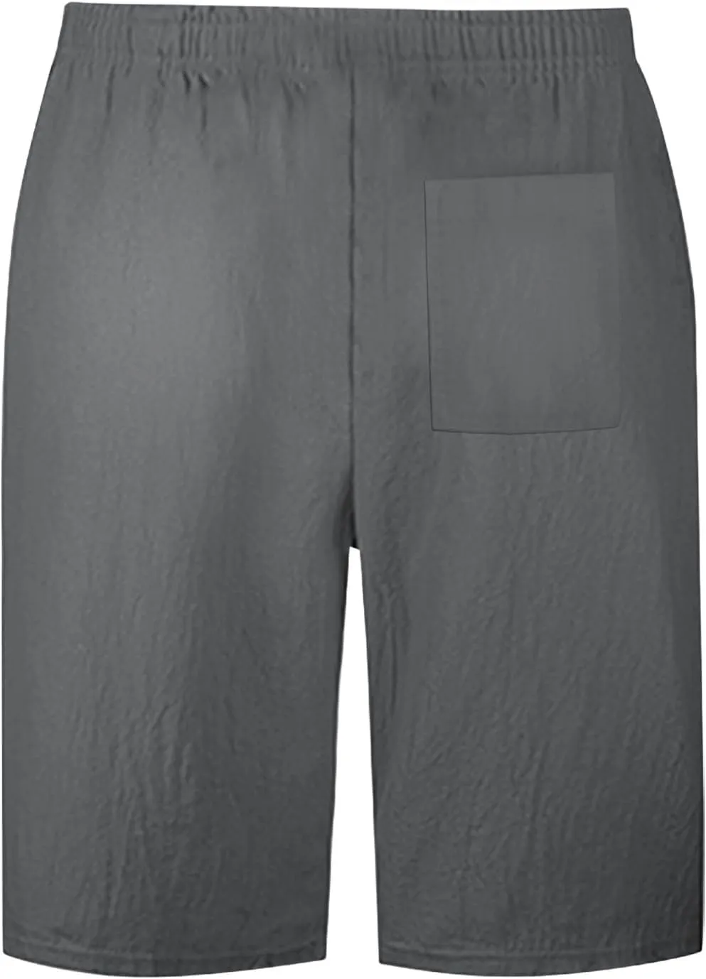 Mens Cotton Linen Shorts Elastic Waist Drawstring Summer Pant Baggy Cool Lightweight Outing Lounge Shorts with Pocket
