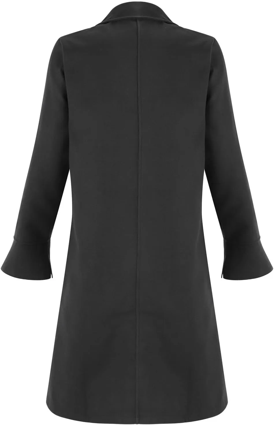 Mens Double Breasted Trench Coat Full Length Classic Black Faux Leather Long Coat Soft Scarf Single Breasted Pea Coat