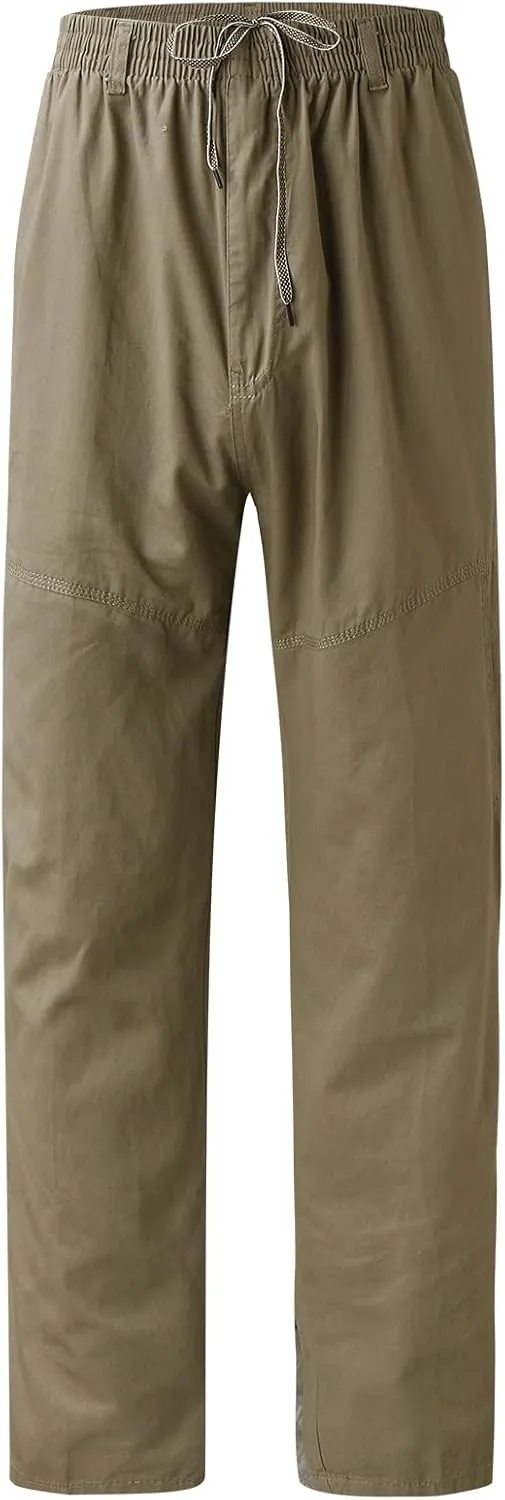 Mens Fashion Casual Loose Plus Size Pocket Lace Up Elastic Waist Pants Trousers Men Summer Pants