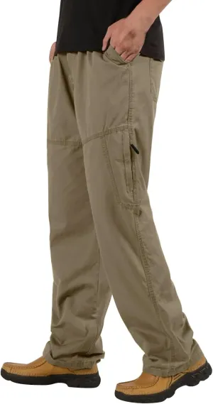 Mens Fashion Casual Loose Plus Size Pocket Lace Up Elastic Waist Pants Trousers Men Summer Pants