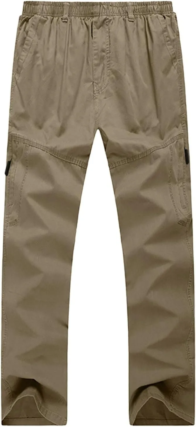 Mens Fashion Casual Loose Plus Size Pocket Lace Up Elastic Waist Pants Trousers Men Summer Pants