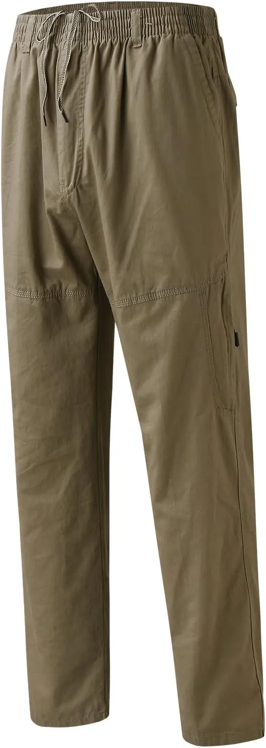 Mens Fashion Casual Loose Plus Size Pocket Lace Up Elastic Waist Pants Trousers Men Summer Pants