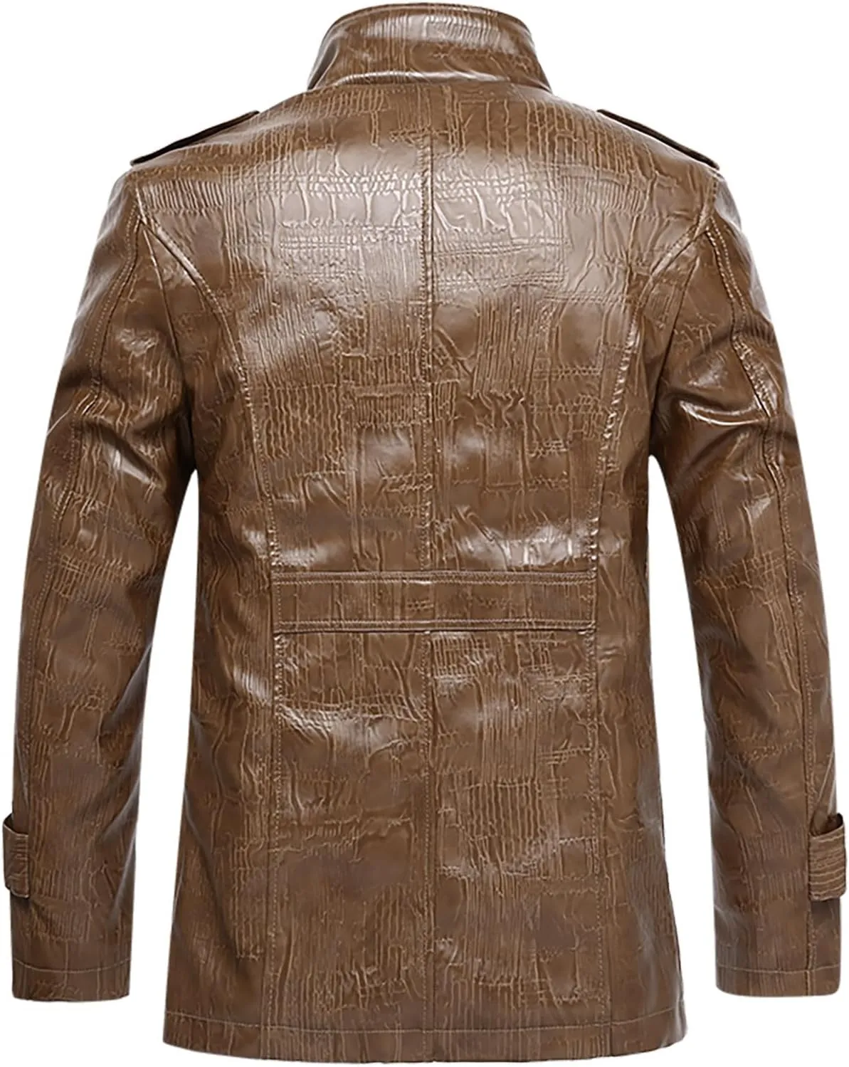 Mens Faux Leather Jacket, Fleece Lined Sherpa Fall Winter Warmer Windbreaker, Motorcycle Biker Bomber Coat Outwear
