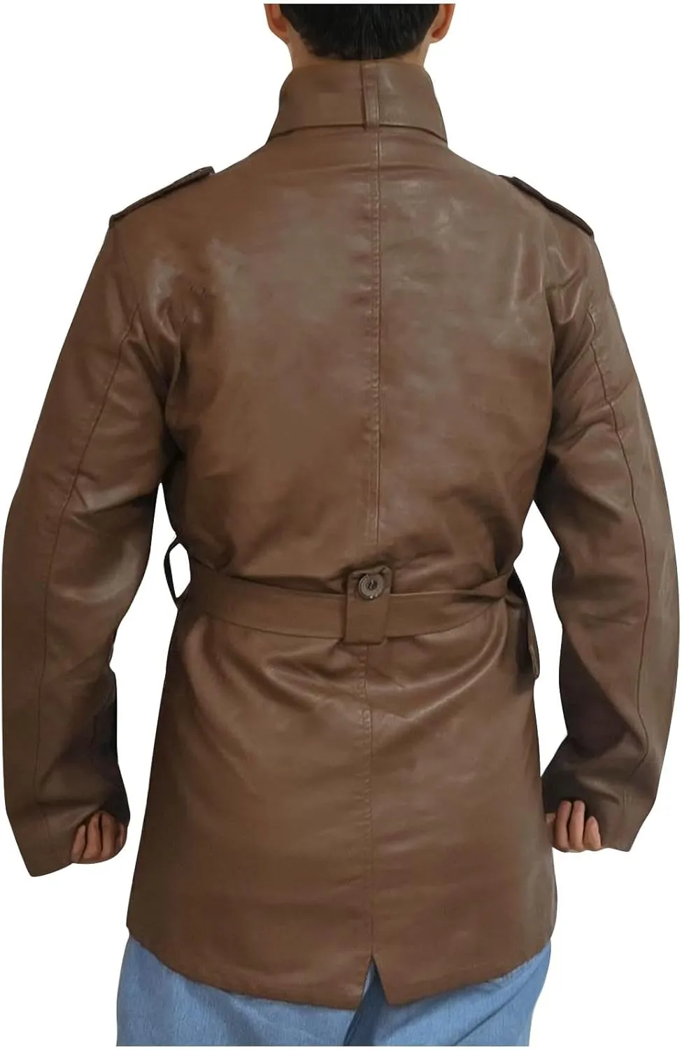 Mens Faux Pu Leather Trench Coat Sherpa Lined Warm Windproof Overcoat Motorcycle Zipper Bomber Jacket Coat Outwear