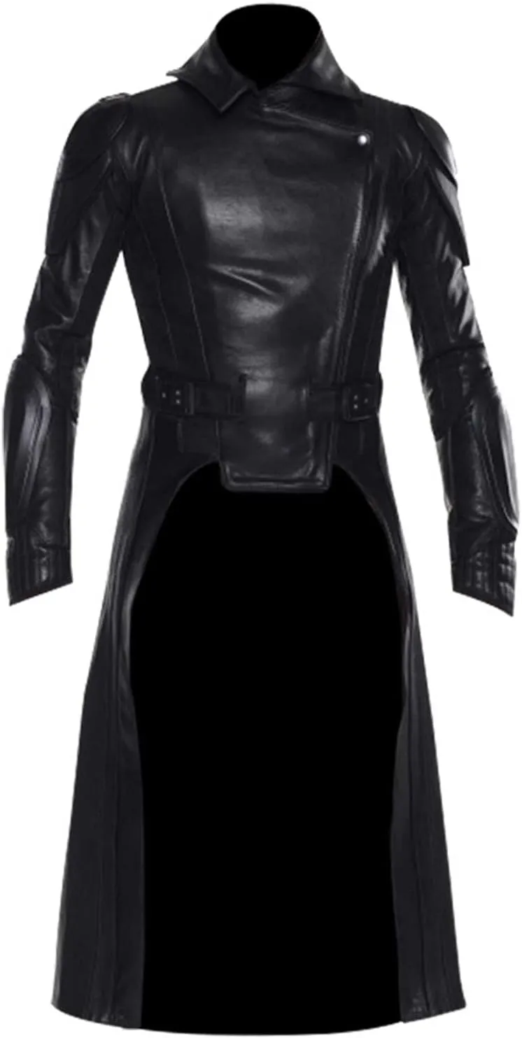 Mens G.I Joe Core Commander Classic Military Style Halloween Outfit Faux Leather Coat