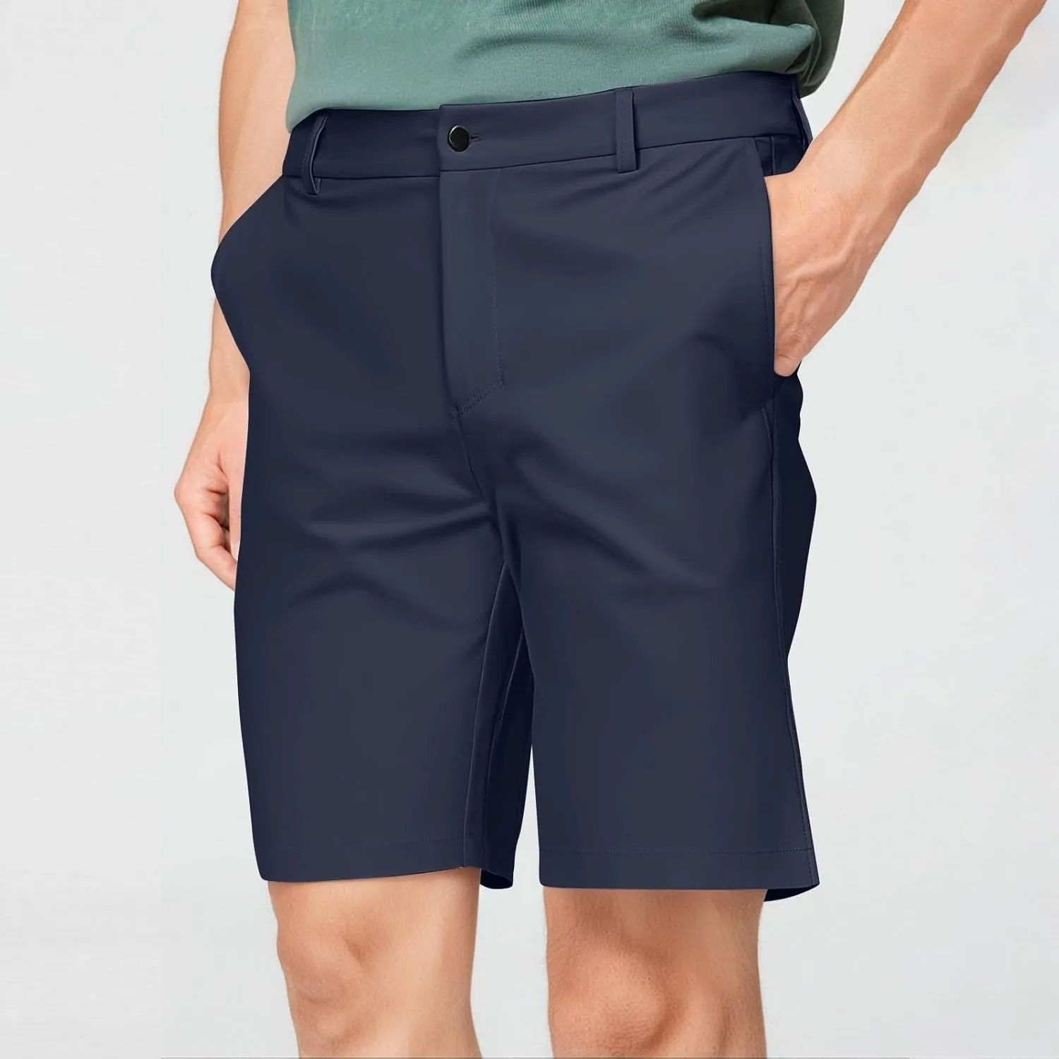 Mens Golf Shorts Classic Fit Flat Front Stretch Lightweight Joggers Work Quick Dry Hiking Travel Pant with Pockets