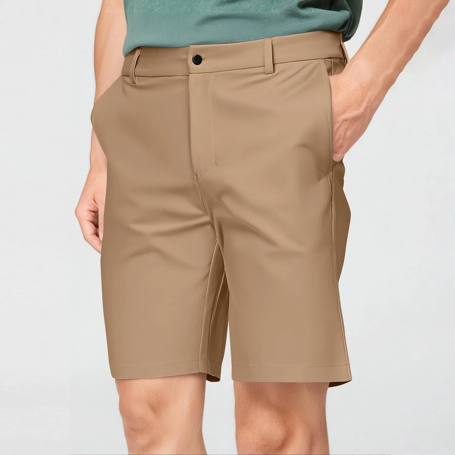 Mens Golf Shorts Classic Fit Flat Front Stretch Lightweight Joggers Work Quick Dry Hiking Travel Pant with Pockets