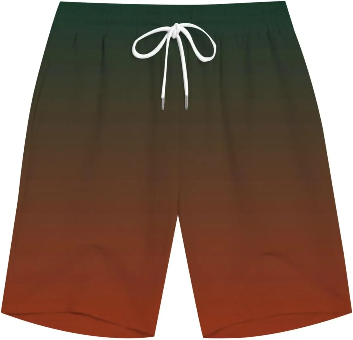 Men's Gradient Shorts Retro Summer Boho Beach Pants Elastic Waist Drawstring Baggy Comfy Shorts with Pocket Plus Size