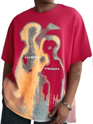 Mens Graphic Tees Oversized Cotton T-Shirt Summer Vintage Streetwear Y2K Shirts Unisex Tshirts