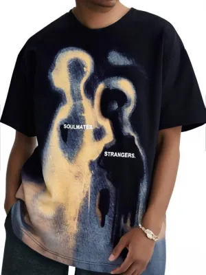 Mens Graphic Tees Oversized Cotton T-Shirt Summer Vintage Streetwear Y2K Shirts Unisex Tshirts