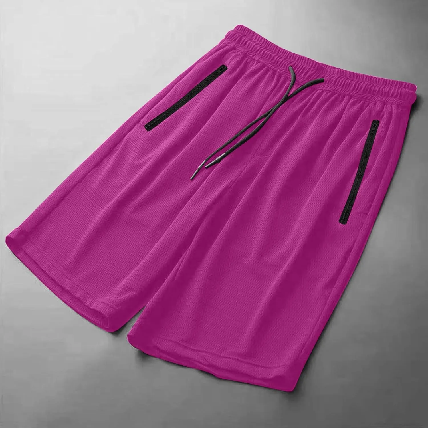 Mens Gym Shorts Mesh Breathable Quick-Dry Basketball Shorts Lightweight Running Sport Half Pants with Zipper Pockets