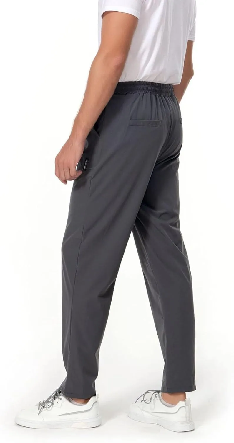 Mens Ice Silk Quick Drying High Spring Outdoor Sweatpants Drawstring Stretch Pants Glitter