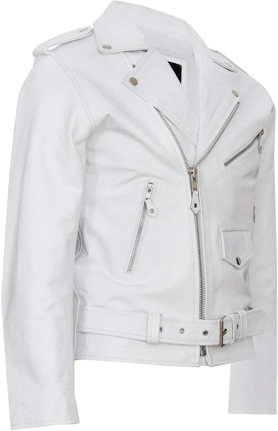 Men's Leather Brando Biker Jacket Rock Motorcycle Retro Hide Biker Jacket