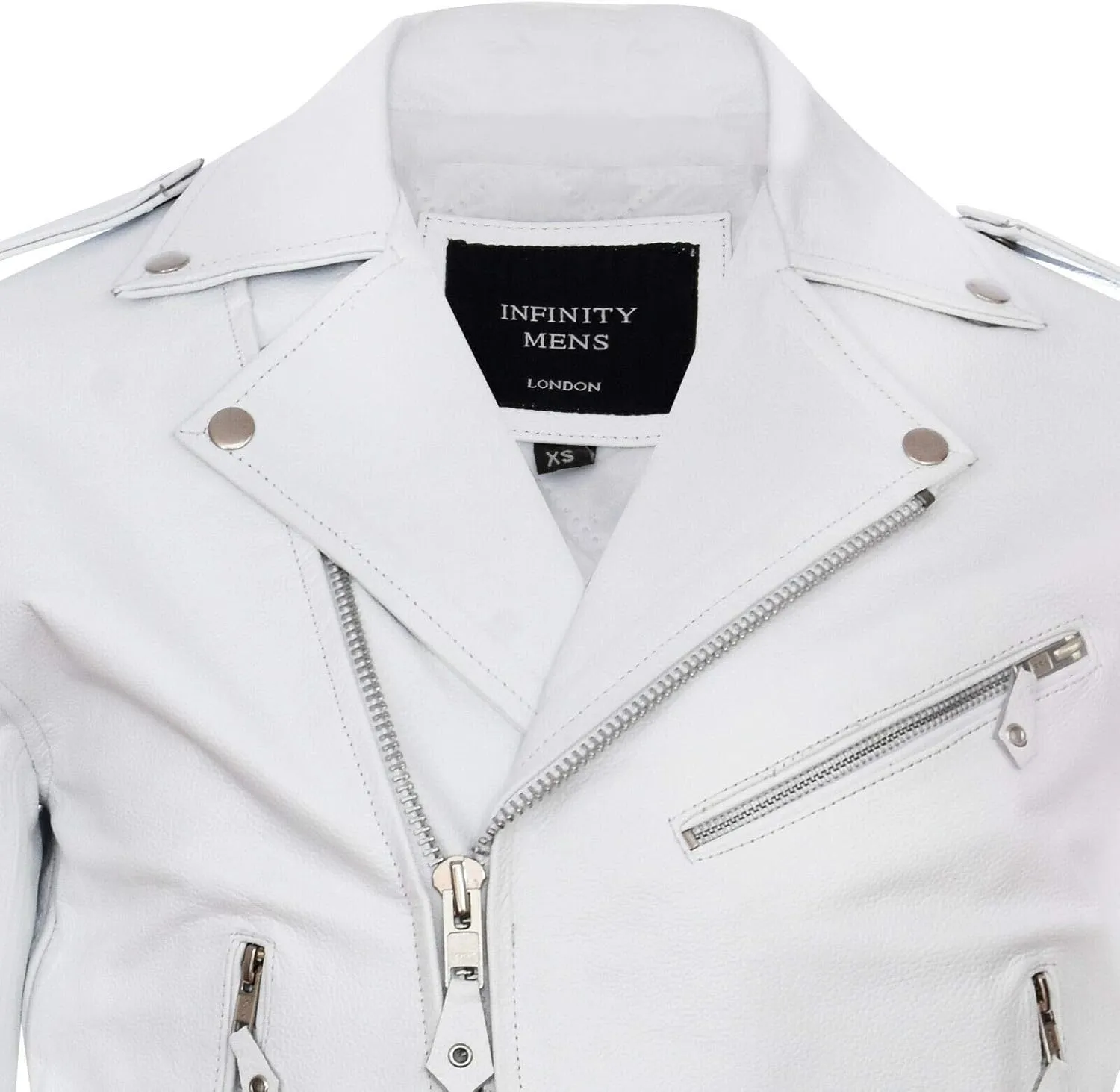 Men's Leather Brando Biker Jacket Rock Motorcycle Retro Hide Biker Jacket