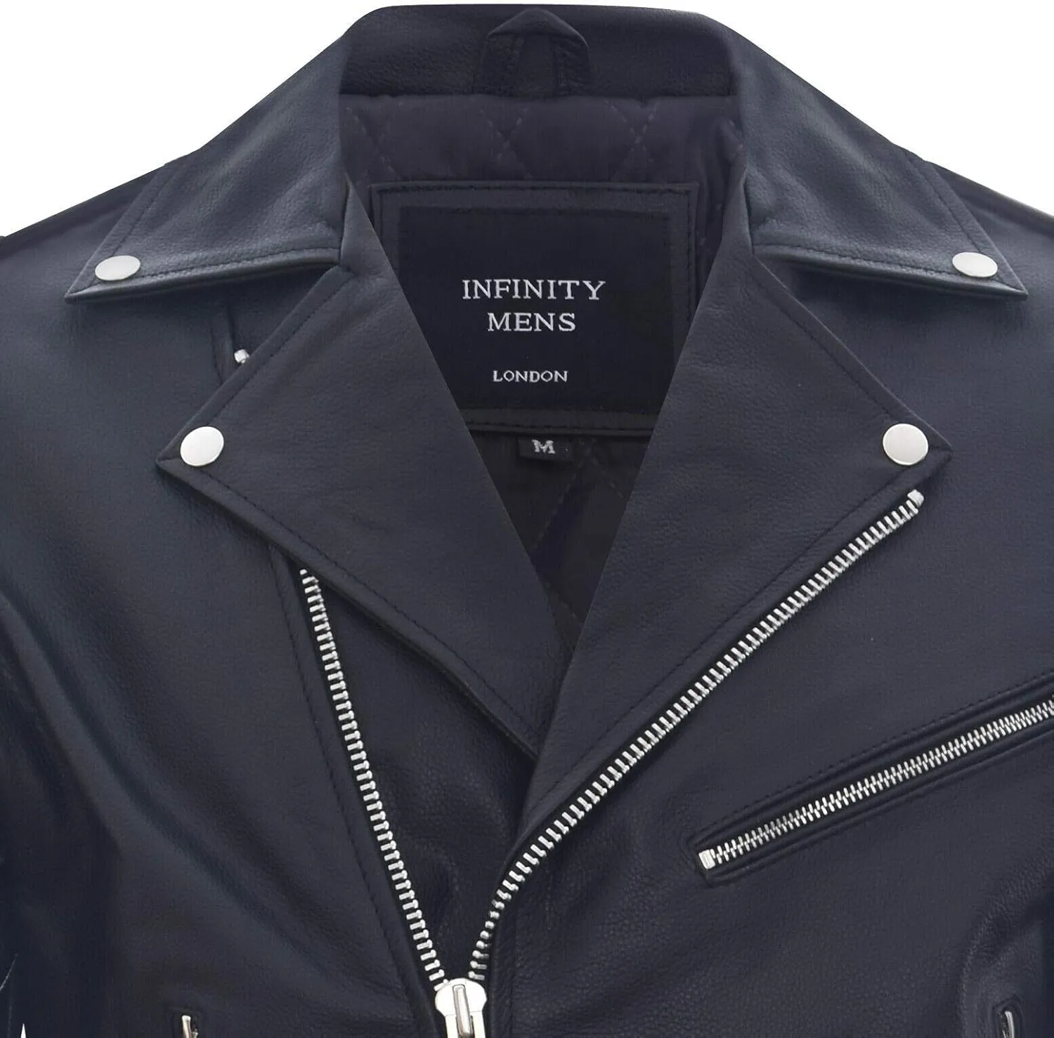 Men's Leather Brando Biker Jacket Rock Motorcycle Retro Hide Biker Jacket