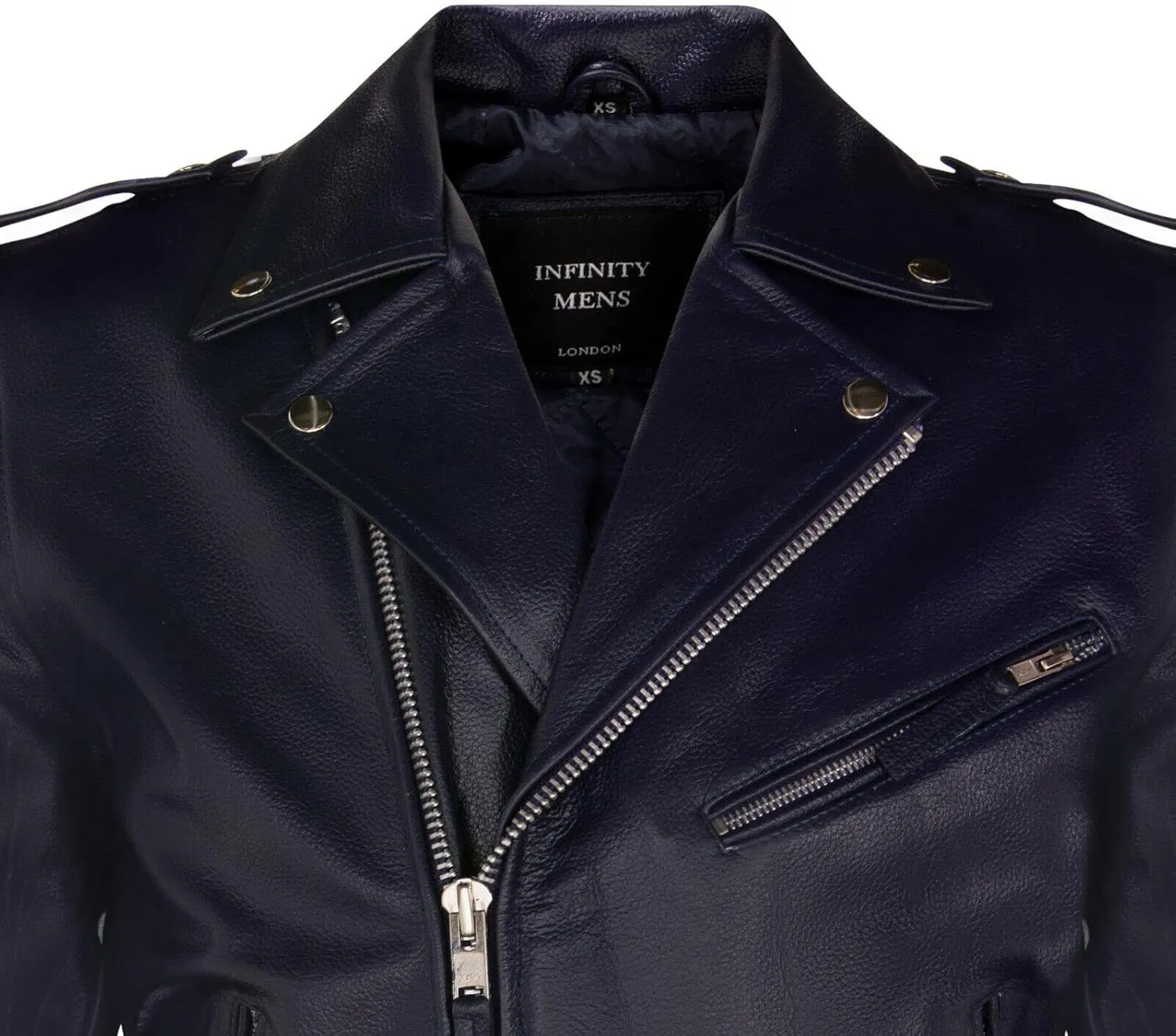 Men's Leather Brando Biker Jacket Rock Motorcycle Retro Hide Biker Jacket