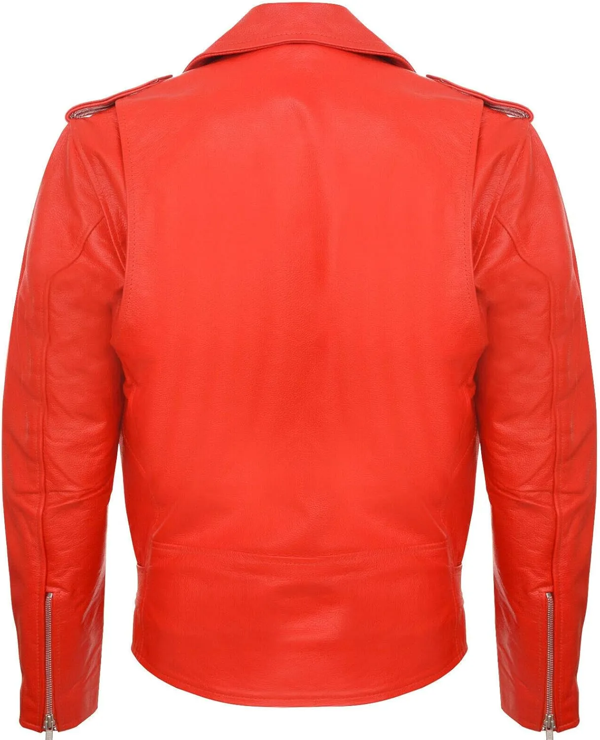 Men's Leather Brando Biker Jacket Rock Motorcycle Retro Hide Biker Jacket