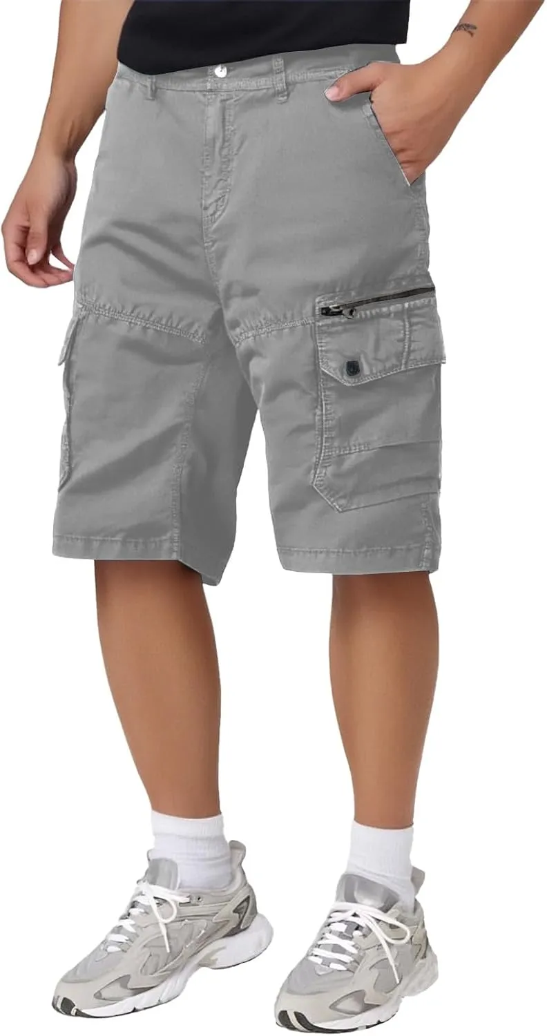 Men's Loose Fit Cargo Shorts with Multi Pockets Outdoor Plus Size Casual Summer Short Pants for Hiking Camping Travel