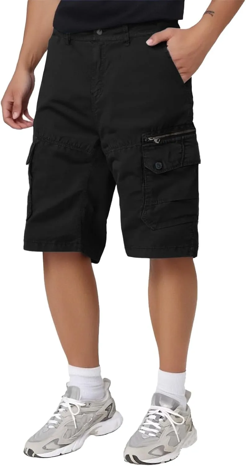 Men's Loose Fit Cargo Shorts with Multi Pockets Outdoor Plus Size Casual Summer Short Pants for Hiking Camping Travel