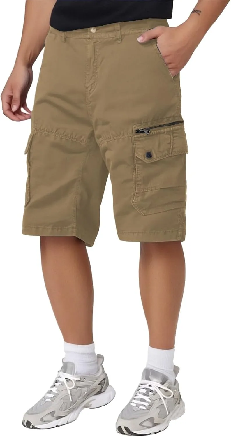 Men's Loose Fit Cargo Shorts with Multi Pockets Outdoor Plus Size Casual Summer Short Pants for Hiking Camping Travel